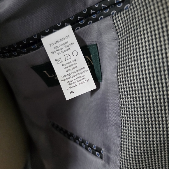 Lauren Ralph Lauren Black and Gray Nail Head Patterned Mens Sports Coat Blazer - Picture 8 of 10